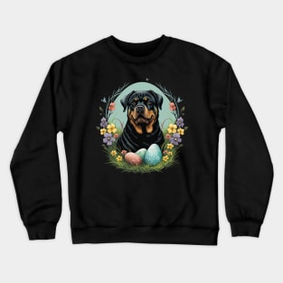 Rottweiler happy easter day Crewneck Sweatshirt